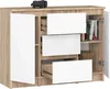 Akord Commode 2 Portes 3 Tiroirs Chêne Sonoma/Blanc Voir les images du produit 2