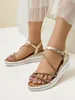 Royalfashion Damen-Keilabsatz-Sandalen mit Strass Ballosa, Produktbild-Vorschau 4