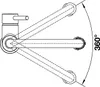 Diagram showing the 360-degree rotation of a faucet. Produktbild-Vorschau