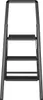 A dark gray, 3-step folding step stool is shown from the front against a white background. Produktbild-Vorschau