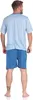 Herren Pyjama Short und T-Shirt Schlaf-Anzug; Grüngrau L/50 Produktbild-Vorschau 2