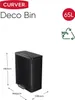 A black Curver Decobin Mülleimer (trash can) with dimensions indicated. Produktbild-Vorschau