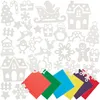 Fensterdeko-Set, 30 Motive, Weihnachten, Bastelset mit Schablonen Voir les images du produit