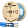 250 m CAT 8.1 Duplex Netzwerkkabel mit Verpackung und Kabelaufbau Produktbild-Vorschau
