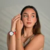 Q&Q Damenuhr mit Öederarmband, rot / weiß Produktbild-Vorschau 6