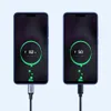 Two smartphones are shown charging with their screens displaying the charging status. Produktbild-Vorschau