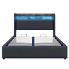 A bed frame with a headboard featuring LED lighting. Anteprima dell’immagine prodotto