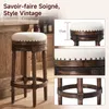 Tabouret de Bar Bois Pivotant Rembourré, Rétro Tabouret Voir les images du produit 6
