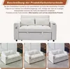 A white sofa bed is shown in a studio setting with multiple views. Produktbild-Vorschau