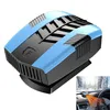 A product shot of a car heater/defroster on a white background, with a small inset image showing it in use in a car dashboard. Produktbild-Vorschau