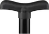 Close-up of the handle and top section of a black cane. Podgląd zdjęcia produktu