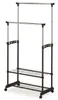 A double-tiered garment rack with shelves and wheels, shown against a white background. Náhled obrázku produktu