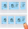 A collage of digital LCD Tuya WiFi room thermostats. Produktbild-Vorschau