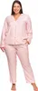 A woman is posing in a pink pajama set. Produktbild-Vorschau
