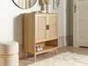 BELIANI Sideboard Hellbraun Rattan mit 2 Türen 1 Offenes Produktbild-Vorschau 2