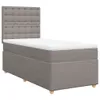 vidaXL Boxspringbett mit Matratze Taupe 100x200 cm Stoff Produktbild-Vorschau 1