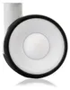 A close-up of a single caster wheel with a black rubber tire and a white plastic center, attached to a gray stem. Voir les images du produit