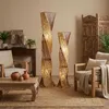 Stehlampe Marco 150cm Rattan Bananenblatt Boho Natur Produktbild-Vorschau 2