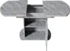 A top-down view of a gray marble-patterned extendable dining table with storage compartments. Anteprima dell’immagine prodotto
