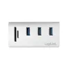 LogiLink USB 3.0 Hub + mit Kartenleser 3-Port silber Produktbild-Vorschau 5