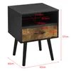 Table d'appoint 'Gävle' 57x42x40 cm avec tiroir Noir/Ton Voir les images du produit 3