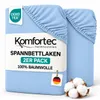 Komfortec 2er Pack Jersey Spannbettlaken 160x200 cm, 100% Produktbild-Vorschau 1