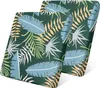Two cushion covers with a tropical leaf pattern are shown. Náhled obrázku produktu