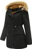 ASKSA Damen Wintermantel Winterjacke mit Fellkapuze Dicker Produktbild-Vorschau 2