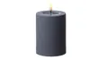 LED Stumpenkerze MIA - Kunststoff - realistische 3D Flamme - H: 10cm - outdoor - grau Produktbild-Vorschau
