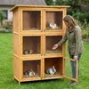 Mucola Hasenkäfig 6 Boxen Kaninchenstall Holz Freigehege Produktbild-Vorschau 9