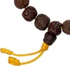 Armband Rudraksha Perlen dunkelbraun mit Toddel orange Mala Produktbild-Vorschau 2