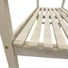 A close-up view of the slatted wooden shelf of a bench. Produktbild-Vorschau