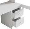 A close-up view of the drawers of a white bed frame with a desk. Podgląd zdjęcia produktu