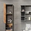 A bathroom cabinet with an open door, displaying various toiletries and storage items. Náhľad obrázku produktu