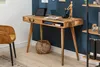 Massiver Schreibtisch RETRO 120cm Mangoholz Bürotisch mit Produktbild-Vorschau 3