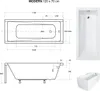 Badewanne MODERN 120x70 mit Füßen , mit Siphon (ohne Produktbild-Vorschau 5
