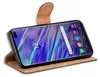 A smartphone in a book-style case, viewed from a diagonal angle. Podgląd zdjęcia produktu