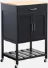 Carrello da cucina in legno di gomma con 2 ripiani, 56cm , Anteprima dell’immagine prodotto 1