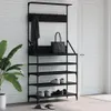 Věšák na kabáty s botníkem černý 90x34x184 cm Náhled obrázku produktu 1