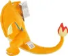 A plush toy of a dragon-like creature with a flame on its tail, shown from the side against a white background. Produktbild-Vorschau