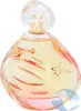 A perfume bottle with a clear, rounded cap and a gradient of yellow, orange, and pink colors in the glass. The bottle has swirling red accents and the brand name 'Izia' in gold script. Náhľad obrázku produktu