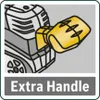 Close-up illustration of a power tool with an extra handle attachment. Podgląd zdjęcia produktu