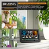 A collage of images showing a Brandson weather station, its components, and its display. Produktbild-Vorschau