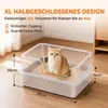 PawHut Katzentoilette XL Edelstahl mit Deckel, hohe Produktbild-Vorschau 5