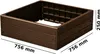 A 3D rendering of a brown raised garden bed with dimensions indicated. Náhled obrázku produktu