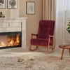 A cozy living room scene with a fireplace, a rocking chair, and a sleeping puppy on a rug. Anteprima dell’immagine prodotto