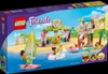 The image shows the packaging of a LEGO Friends Surf School playset, featuring a beach scene with characters and play elements. Podgląd zdjęcia produktu