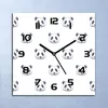 Wanduhr Echt-Glas-Küchenuhr Aquarell Pandas Quarz Lautlos Produktbild-Vorschau 1
