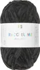 A ball of dark gray yarn with a white label wrapped around it. Produktbild-Vorschau