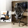 A close-up view of an ergonomic office chair's adjustable armrest and a full view of the chair in a home office setting. Anteprima dell’immagine prodotto
